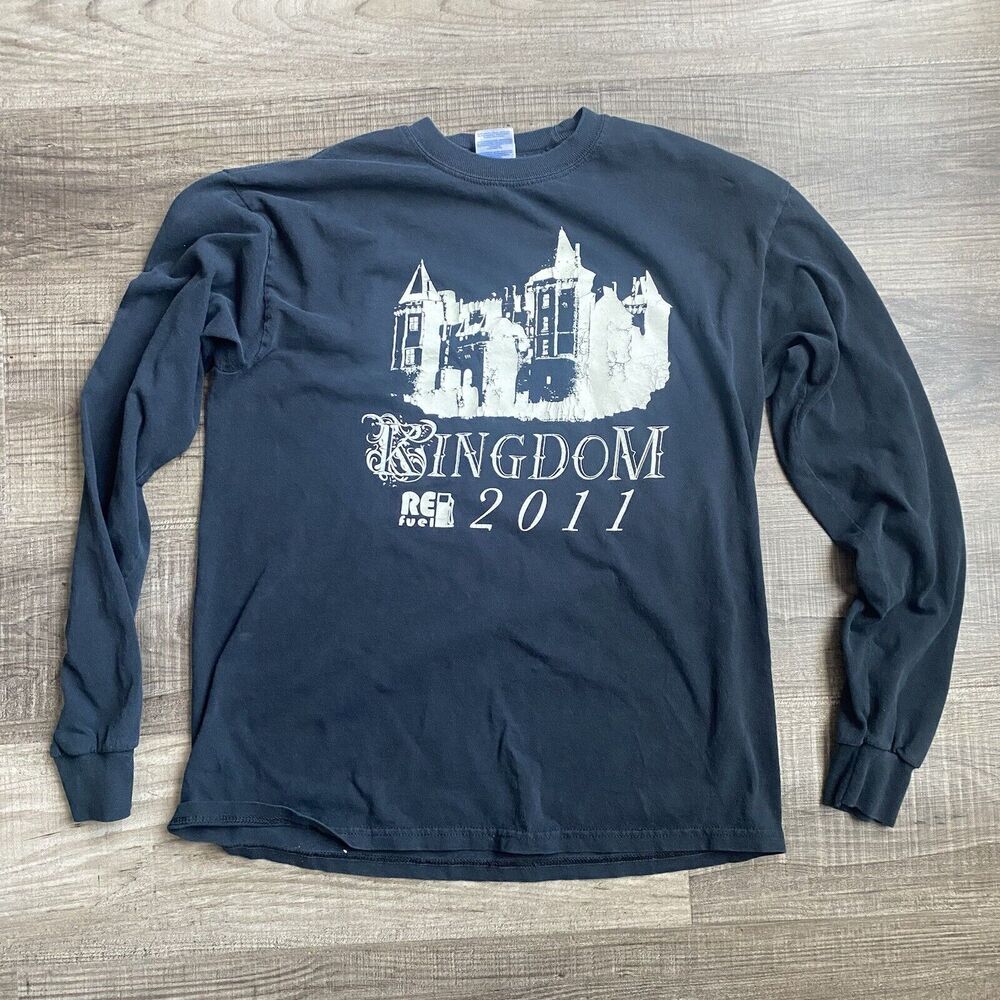 Kingdom T Shirt Mens Medium Re Fuel 2011 Long Sleeve Black Gildan Heavy Cotton